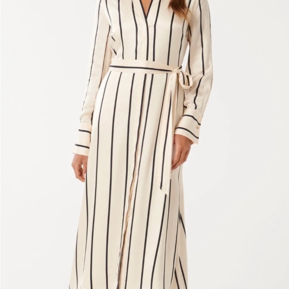 Ever New Janine Satin Striped Midi Dress